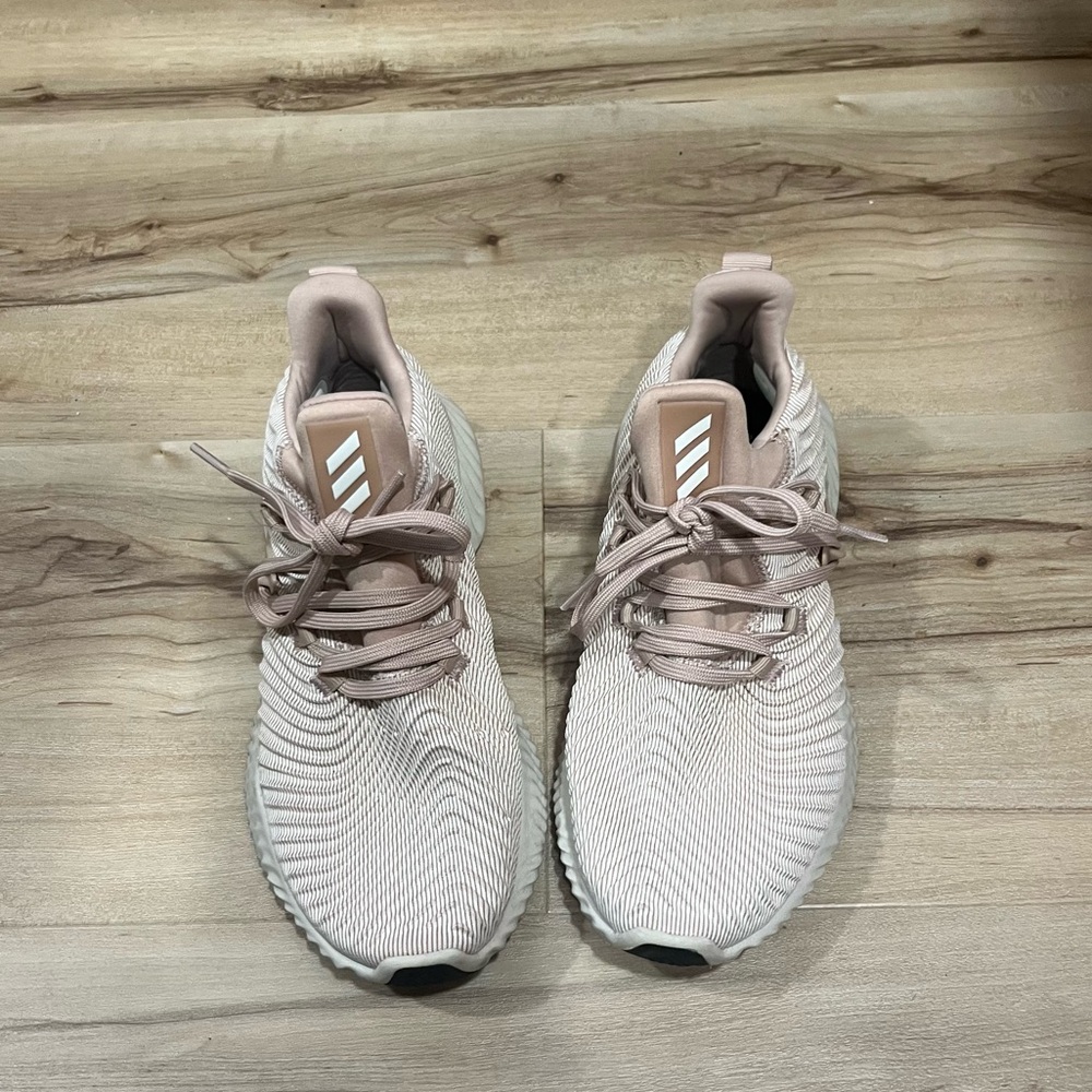 Adidas Light Pink and White Running Shoes